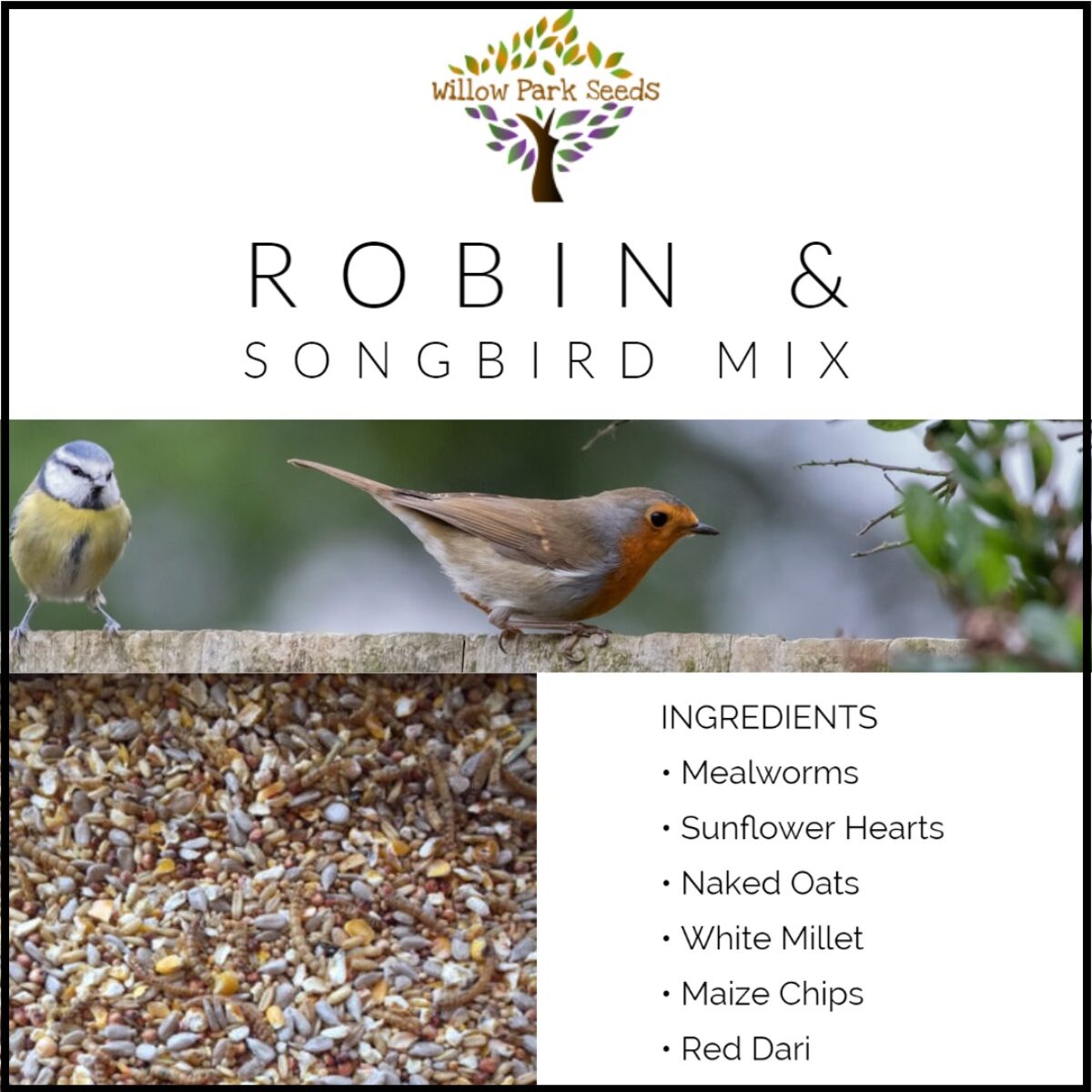 ROBIN & SONGBIRD FOOD Bestpets Wild Garden Bird No Mess Seed Bp Feeding